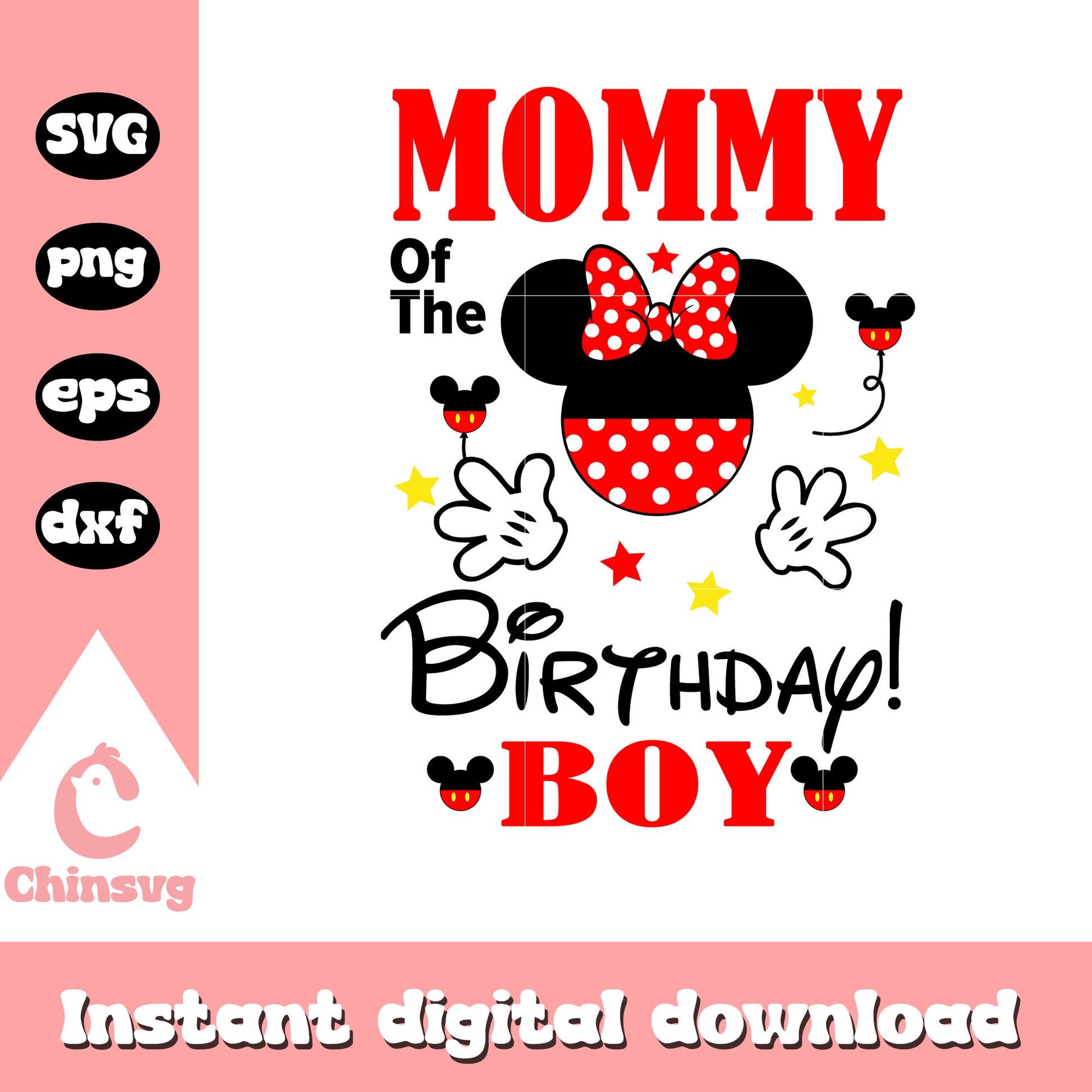 Minnie mouse mommy of the birthday boy svg, minnie mouse birthday svg