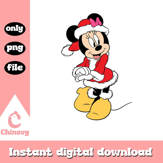 Minnie mouse santa claus christmas png, santa minnie​ png