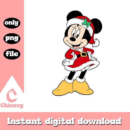 Minnie mouse santa claus design png, minnie christmas​ png