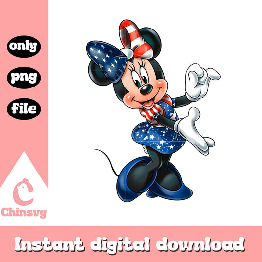 Minnie mouse wear 4th july clothes png, minnie mouse disney png