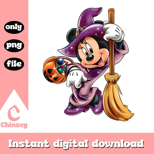 Minnie mouse witch disney halloween png, minnie halloween design png