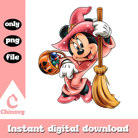 Minnie mouse witch halloween png, disney halloween design png