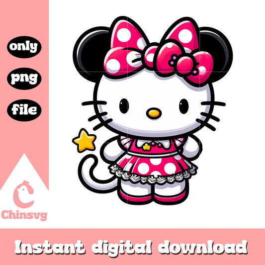 Minnie mouse x kitty cat png, hello kitty character png