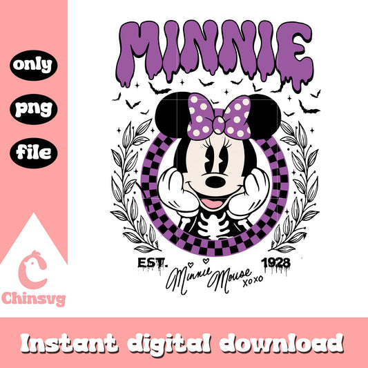 Minnie mouse xoxo est 1928 png, minnie character png