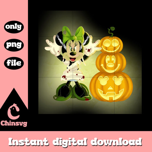 Minnie mummy pumpkin cake design png, halloween decor png