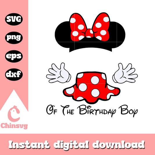 Minnie of the birthday boy svg, minnie mouse svg, minnie mouse birthday svg