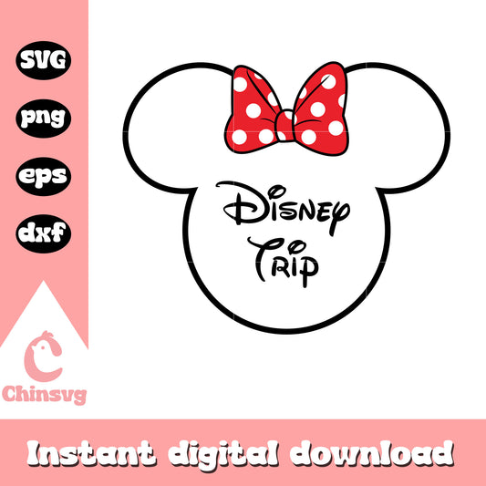 Minnie outline disney trip svg, mickey mouse svg, disney trip svg