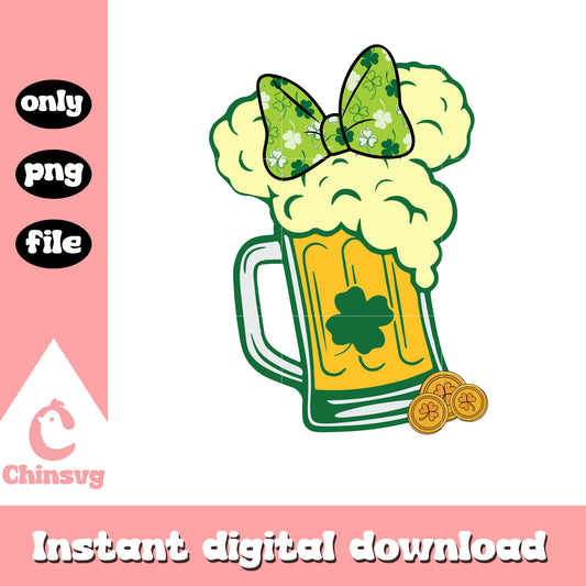 Minnie patrick beer costume png, happy saint patricks day png