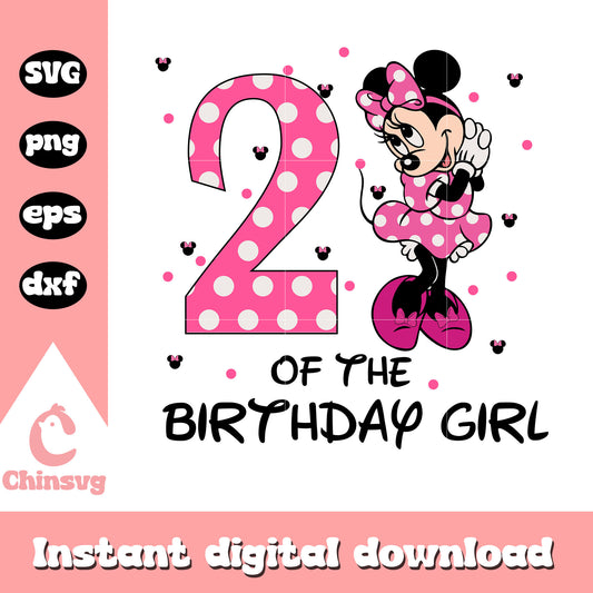 Minnie pink 2nd of the birthday girl svg, minnie mouse birthday svg