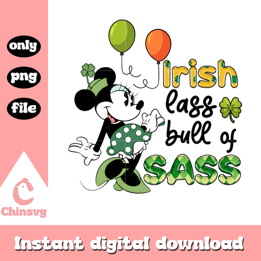 Minnie rissh lass full of sass png, saint patrick day png