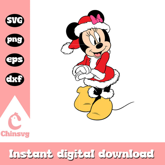 Minnie santa claus christmas design svg, minnie christmas​ svg