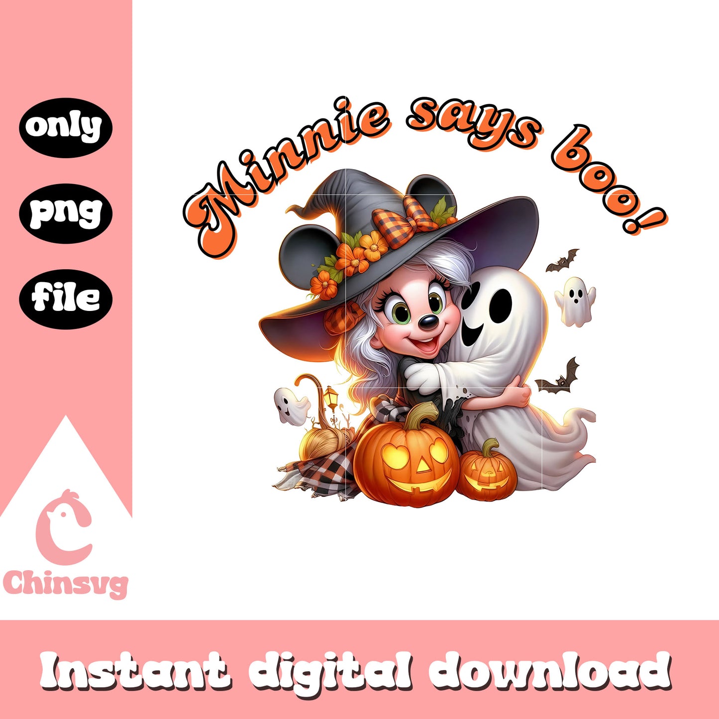 Minnie says boo halloween png, halloween costume ideas png
