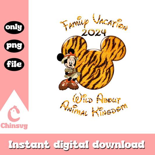 Minnie wild about animal kingdom png, family vacation png