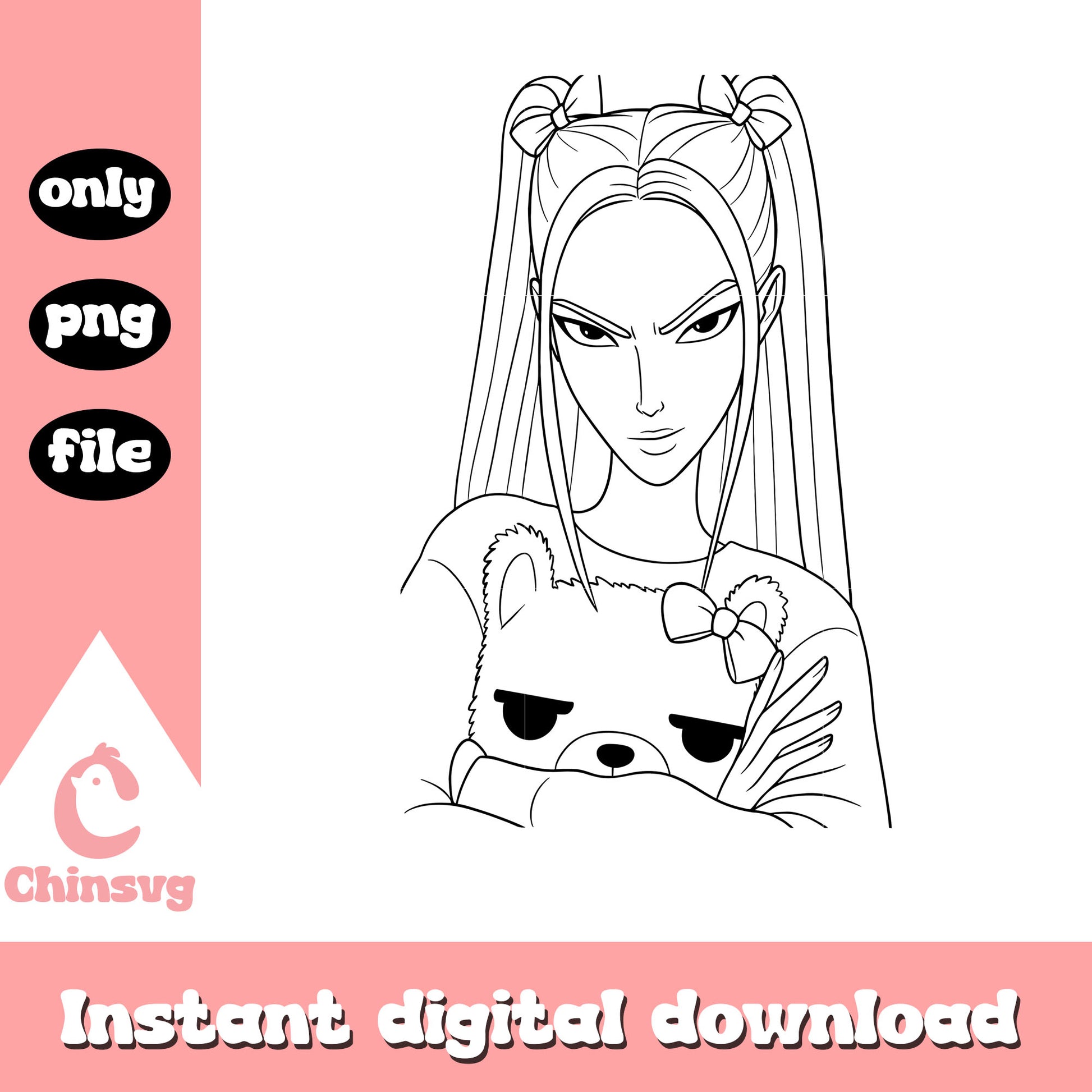 Mira character and teddy bear png, mira huntrix png