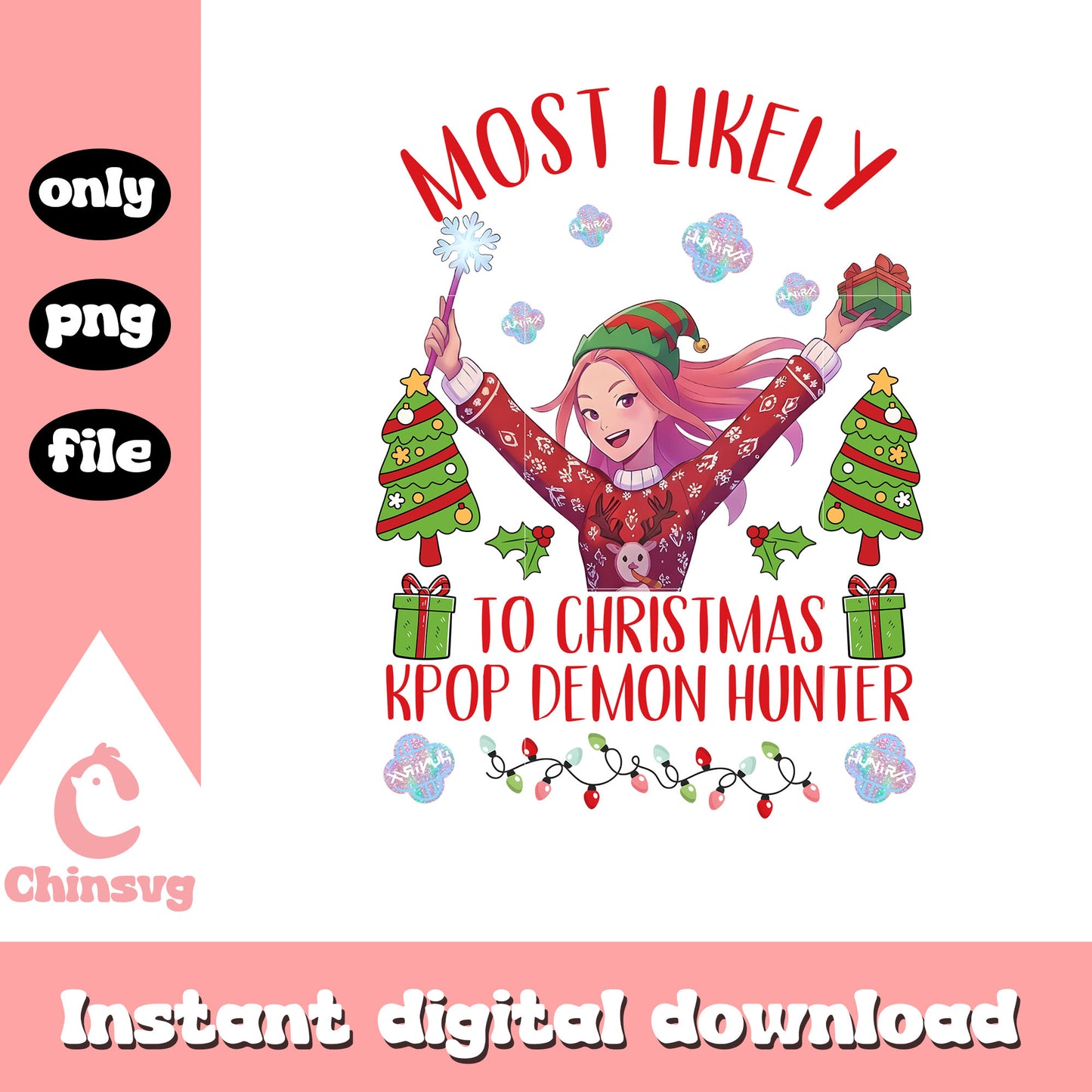 Mira christmas kpop demon hunters png, merry christmas images png