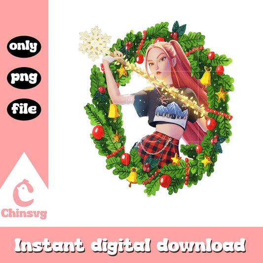 Mira christmas wreath png, christmas tree ornaments png