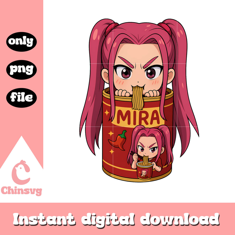 Mira eating noodles cute design png, mira kpop demon hunters png – Chinsvg