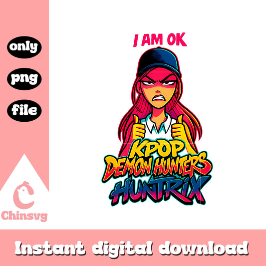 Mira i am ok funny design png, kpop demon hunters movie png