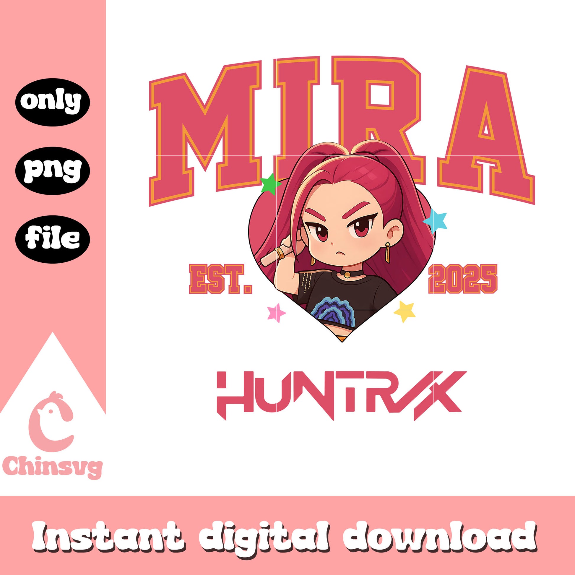 Mira kpop est 2025 christmas heart png, huntrix mira png