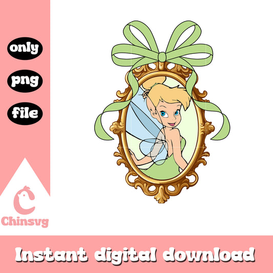 Mirror design tinker bell character png, princess disney png
