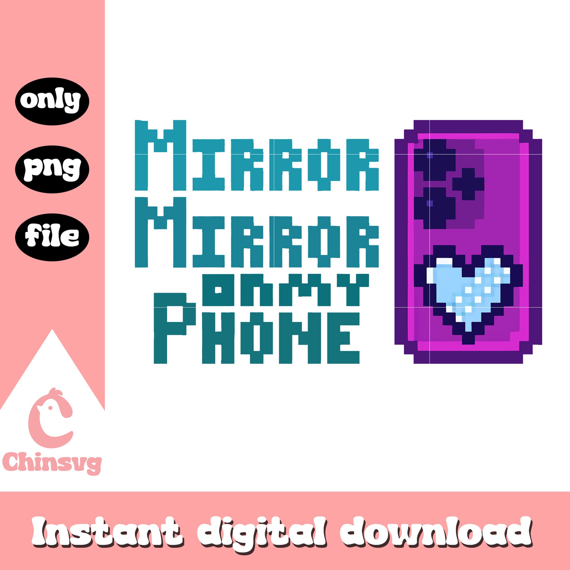 Mirror on my phone quote design png, kpop demon hunters png