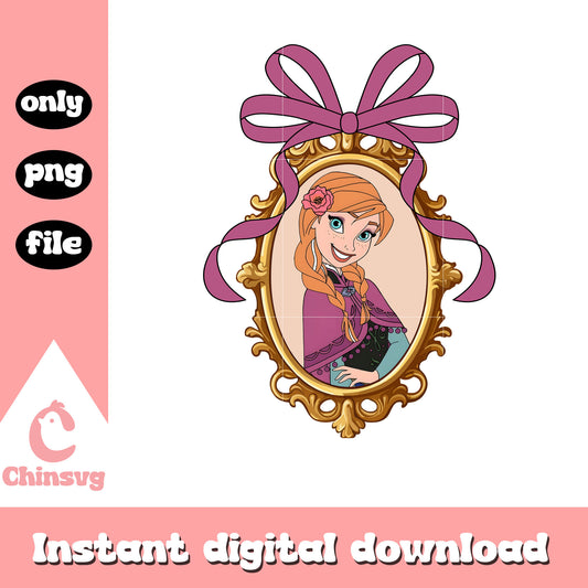 Mirror purple bow anna princess png, disney princess character png