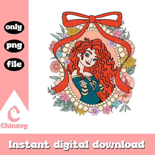 Mirror red bow merida princess png, disney princess character png