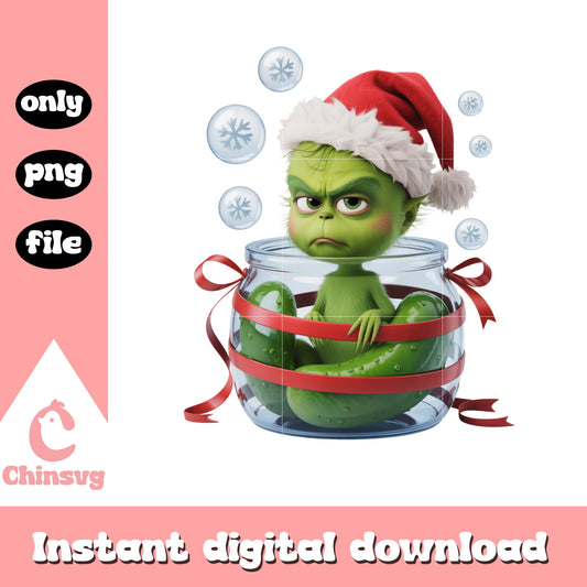 Mischief grinch in jar of pickles png, the grinch images png