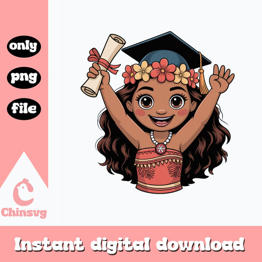 Moana Graduation PNG, Disney Princess Graduate, Clipart PNG