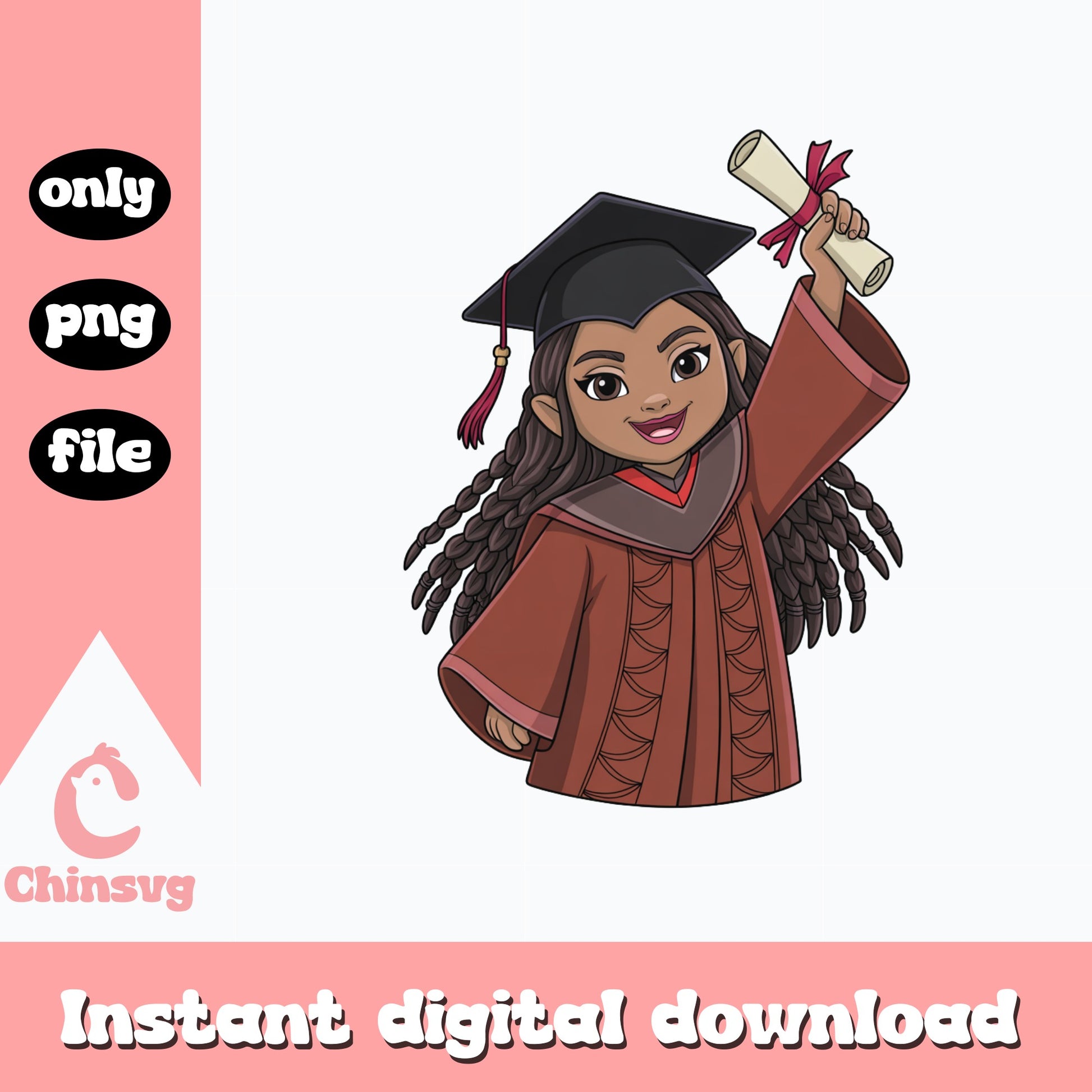Moana Graduation PNG, Disney Princess Graduate, Grad Cap PNG