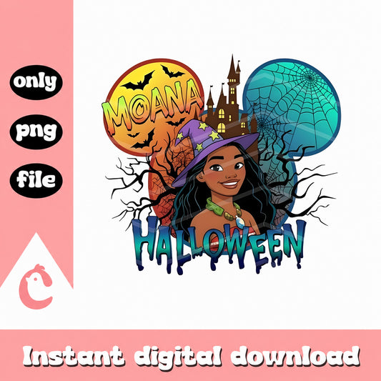 Moana Halloween PNG, Disney Princess Halloween, Spooky PNG