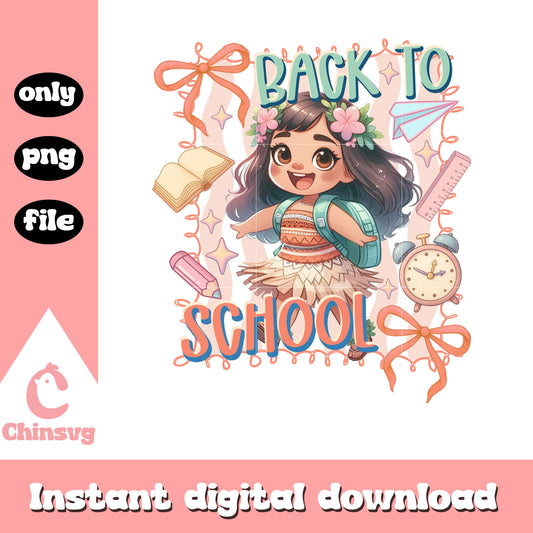 Moana back to school coquette clipart png, moana princess png