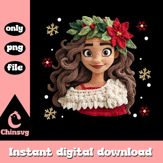 Moana christmas outfit crochet png, disney christmas outfits png
