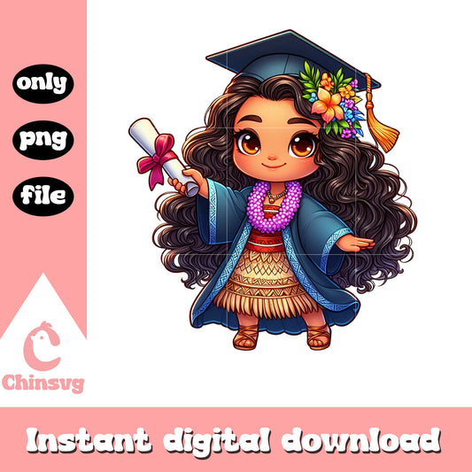 Moana graduation day design png, disney moana movie png
