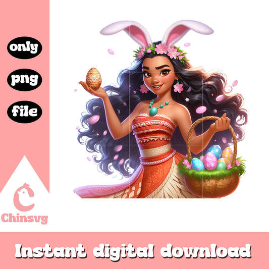 Moana princess bunny easter eggs png, disney easter png