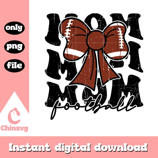 Mom football bow font design png, mama png, football png