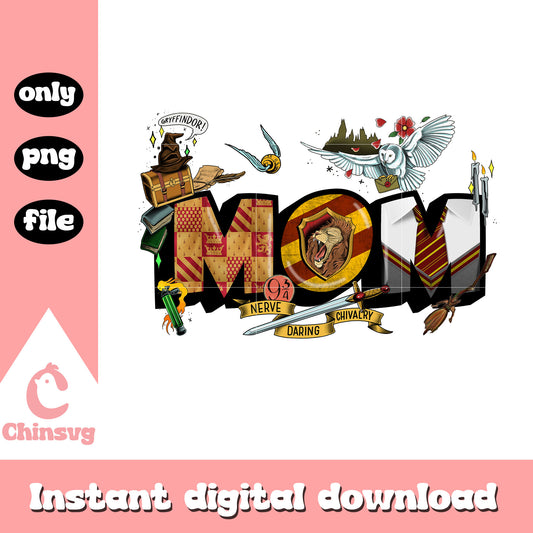 Mom gryffindor font design png, mama png, gryffindor png