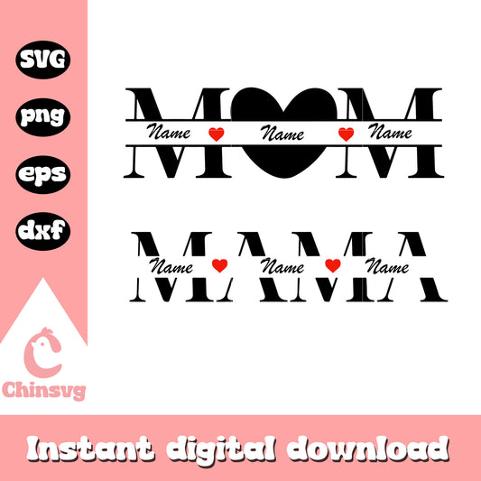 Mom mama costume name svg, costume name svg, font design svg