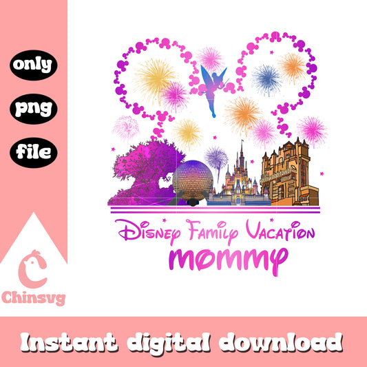 Mommy disney family vacation png, mickey head png, disneyland png