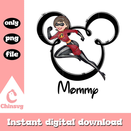 Mommy elastigirl minnie head png, the incredibles png, cartoon png
