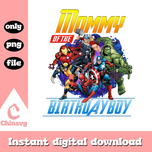 Mommy of the birthday boy avengers png, happy birthday mommy​ png