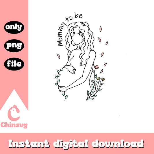 Mommy to be vintage drawing png, happy mother's day png