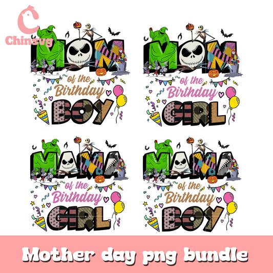 Mom of the birthday boy jack skellington bundle png, jack skellington png