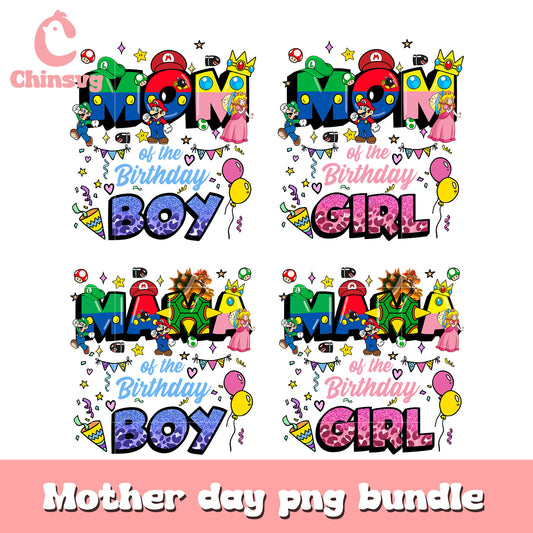 Mom of the birthday boy mario bundle png, super mario​ png