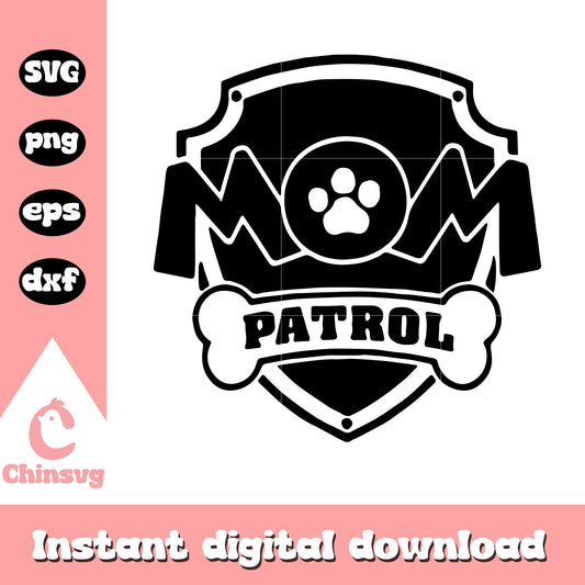 Mom patrol paw patrol logo svg, paw patrol characters svg