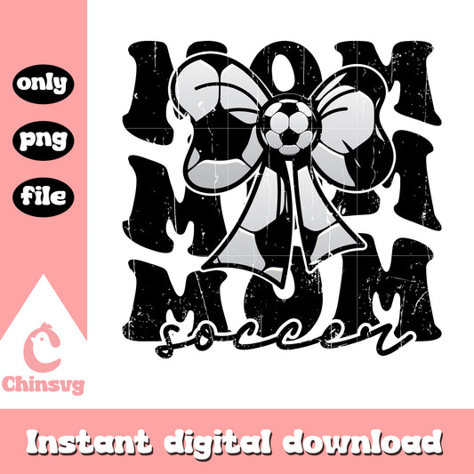 Mom soccer bow font design png, soccer png, mother day png