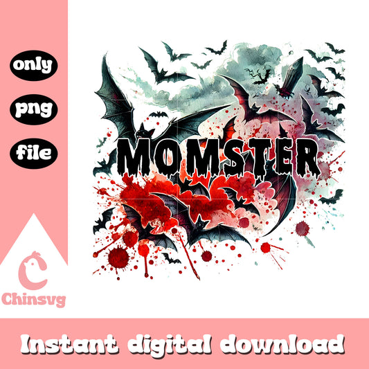 Momster horror blood halloween design png, happy halloween png