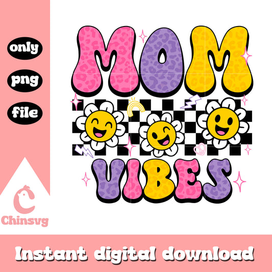 Mom vibes daisy flower png, vintage flower png, mom vibes png