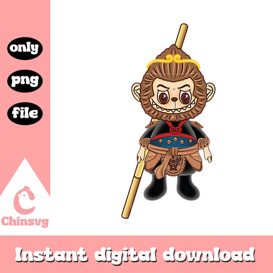 Monkey king labubu cute doll design png, clipart labubu png
