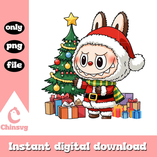 Monster labubu christmas decoration png, christmas decor png